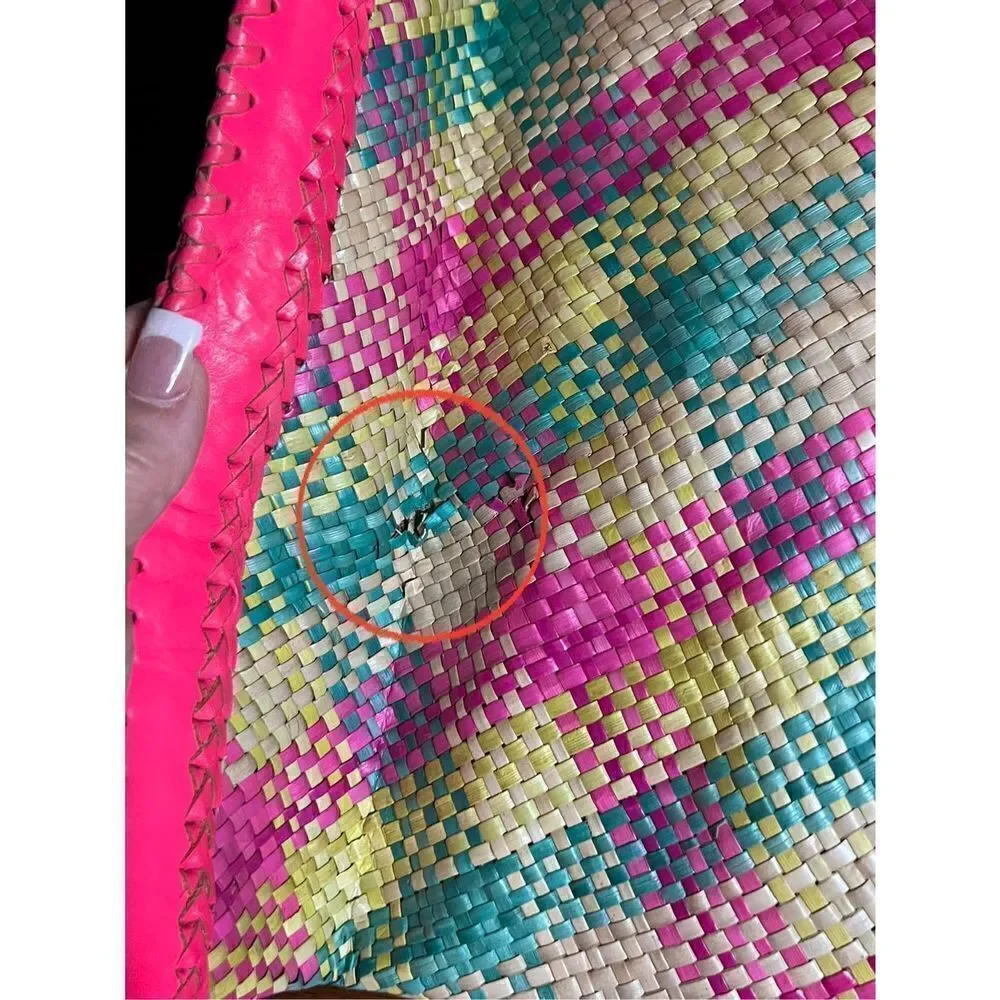 Cleobella Fold-over Straw Clutch Envelope Bag multicolor